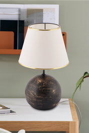Opviq Lámpara de Mesa Balloon - Negro, Blanco y Dorado